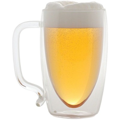 Starfrit(R) 080061-006-0000 17-Ounce Double-Wall Glass Beer Mug   132729143837